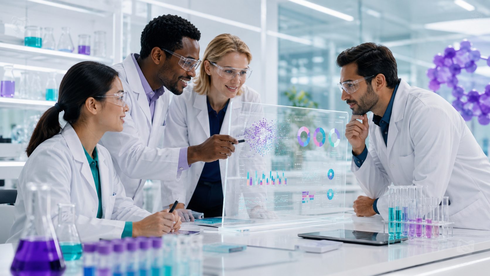 Ayatris research team reviewing data