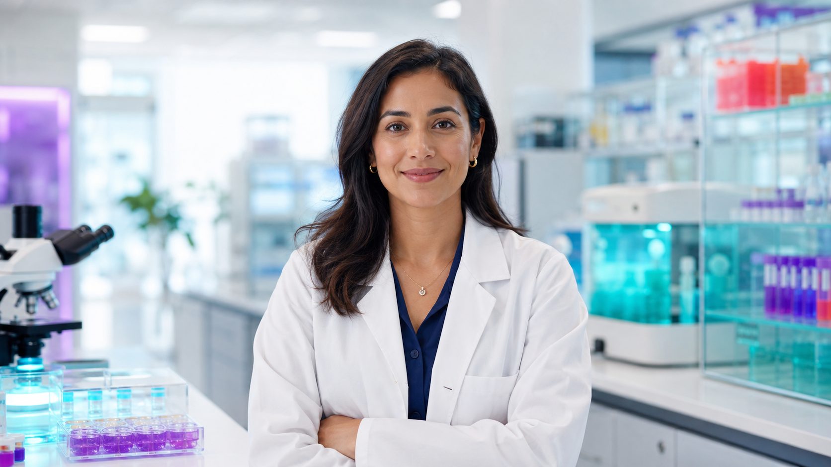 Researcher reviewing dose-response data on screen